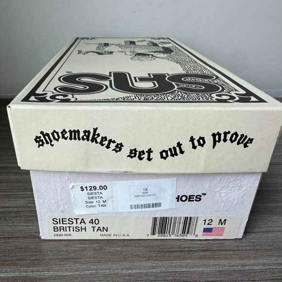 SAS Siesta 40th Anniversary Handsewn Lace Up Loafers Shoes$129 in British Tan - Picture 9 of 12